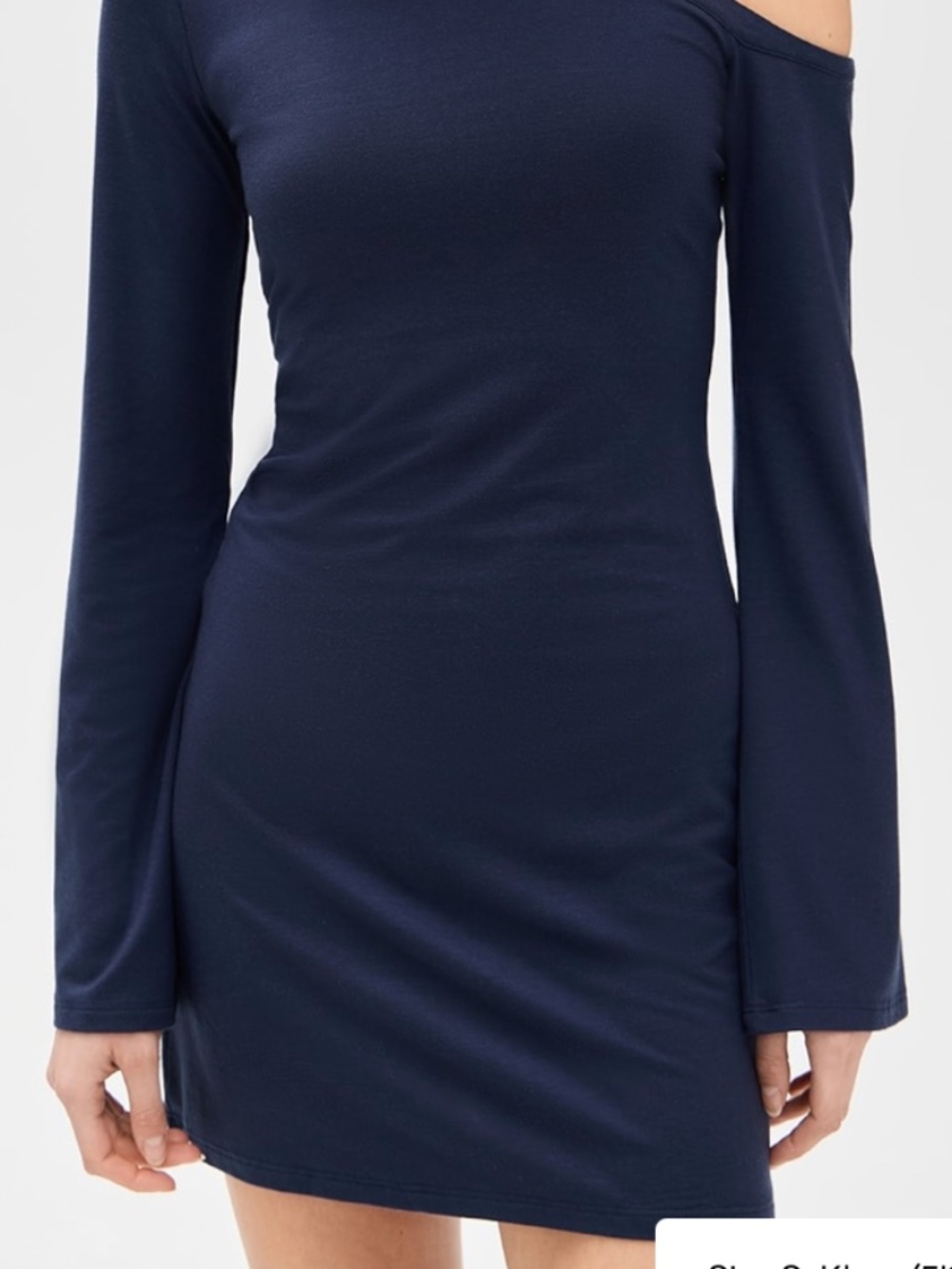 NWT Reformation Willow Knit Dress | Navy | Size XS | One-Shoulder